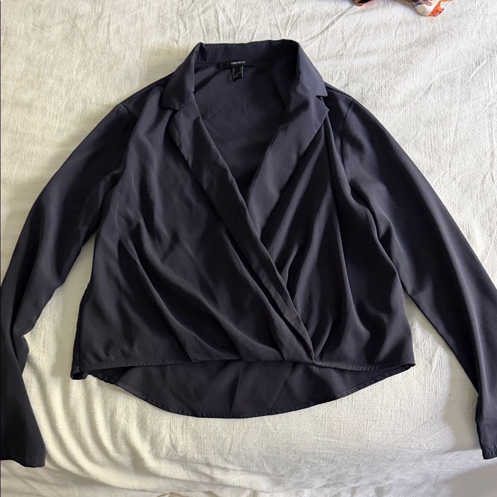 Forever 21 black Wrap Blouse